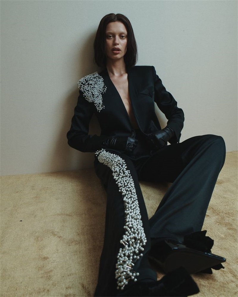 Women Formal Wear Designers - Siyah Kadın Ofis Takım Elbise Set