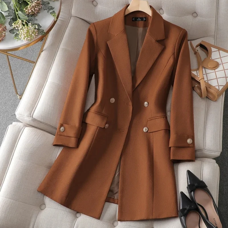 Women Formal Wear Business - Sonbahar Kış Ceket Kadın Uzun Blazer