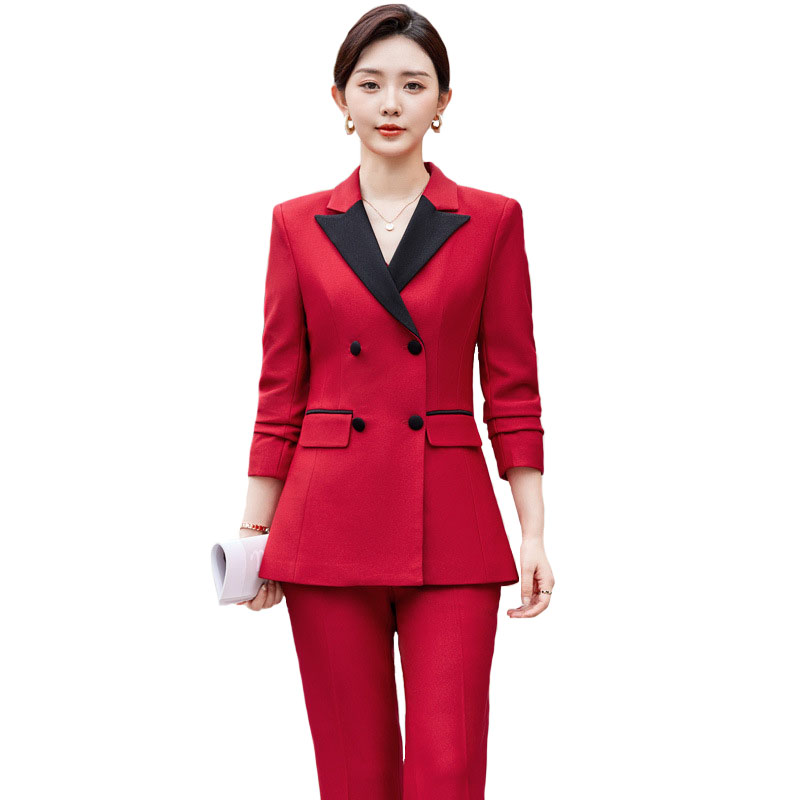 Women Formal Wear Business - 2024 zarif kırmızı siyah kadınlar takım
