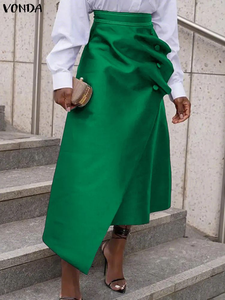 Pencil Skirt Midi - Artı Boyutu Saten Etekler VONDA Zarif