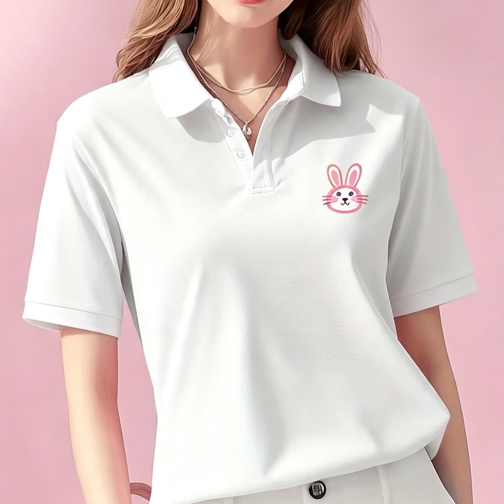 Women Formal Wear Business - Unisex Siyah Yaka Detaylı Polo Gömlek