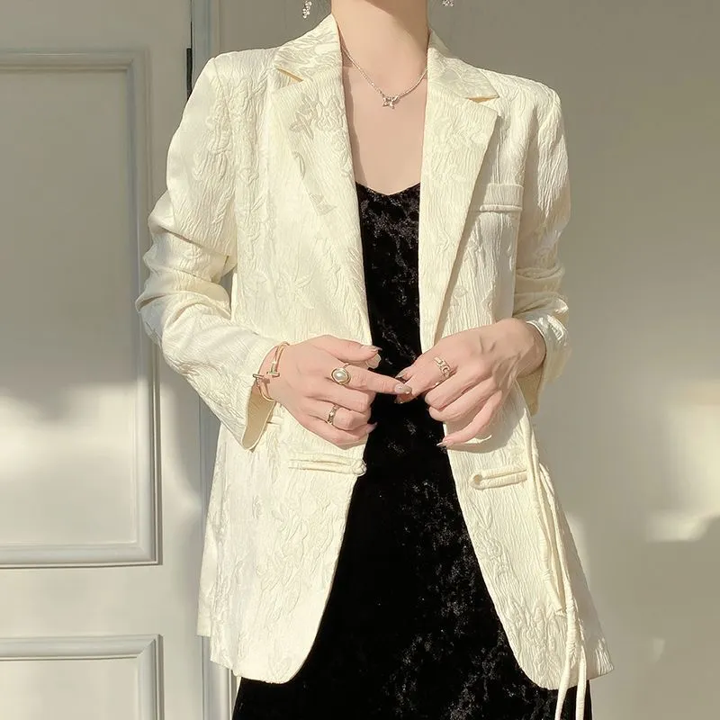 Kadın Beyaz Dokulu Blazer Ceke - Women Formal Wear Office incelemesi ve fiyatı
