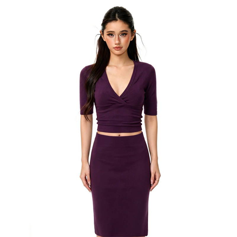 Kadın Fransız V Yaka Yarım Kol - Pencil Skirt Midi incelemesi ve fiyatı