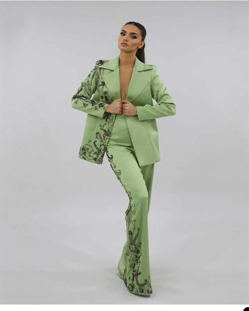 Tasarımcı Yeşil Saten Kadın Ta - Women Formal Wear Designers incelemesi ve fiyatı