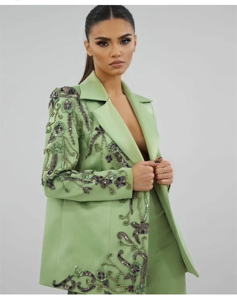 Tasarımcı Yeşil Saten Kadın Ta - Women Formal Wear Designers incelemesi ve fiyatı