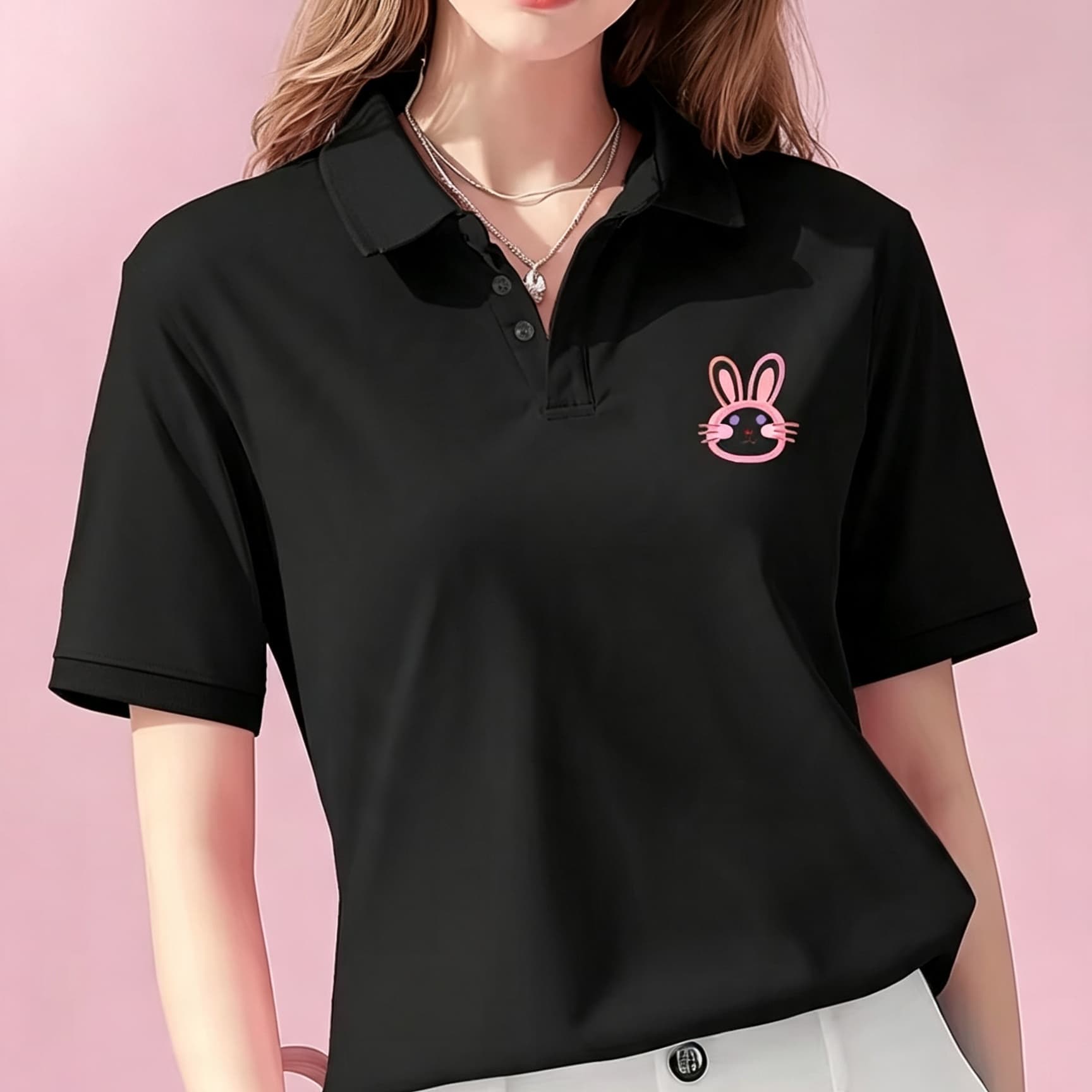 Unisex Siyah Yaka Detaylı Polo - Women Formal Wear Business incelemesi ve fiyatı